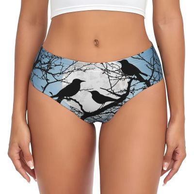 KDSEFHHCB Black Crow Birds Print Women'S Briefs Women Stretch Panties