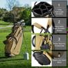 KVV Lightweight Golf Stand Bag with 7 Way Full-Length Dividers, 5 Zippered Pockets, Automatically Adjustable Dual StrapsElegant Design(Khaki) view 3