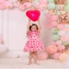 OBEEII Girls Hearts Prints Dress Toddler Ruffle Hearts Birthday Party Dress Little Girls Princess Pageant Dress Photoshoot Formal Prom Gown Red-Hearts 4-5 T view 2