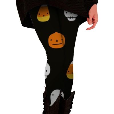 Halloween Leggings for Women Plus Size High Waisted Goth Pumpkins Witch Skeleton Print Yoga Tights Womens Halloween Pants Costumes 2024 Workout Clothes for Women C-Black
