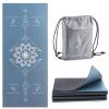 Avoalre Travel Yoga Mat Foldable | 6mm Thick Large Pilates Mat Print | Non-Slip High Density Floor Exercise Mats for Home Workout | Eco-Friendly Folding Fitness Mat for Women Men with Carrying Bag view 1