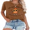 Thanksgiving Shirt Women Friends Turkey T-Shirt Friendsgiving Short Sleeve Turkey Giving Tops Brown view 3