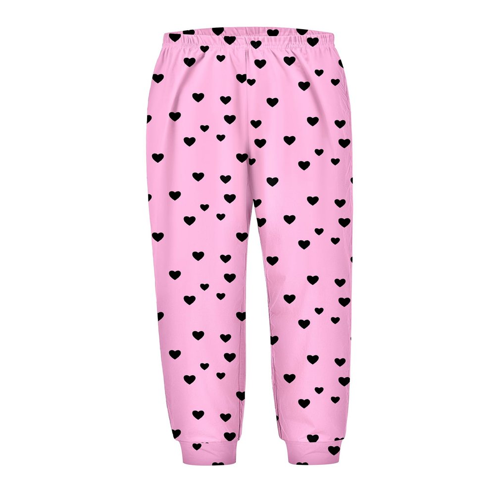 Arshiner Girls Pajama Pants Kids Plaid Pj Pants Comfy Lounge Sleepwear Bottoms with Pockets Pink Heart 10-11 Years
