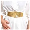 Yalice Women Wide Elastic Waist Belt Gold Stretch Belt for Dresses Thick Leather Belts Cosplay Waistband for Ladies (Gold, Fit Waist Size: 30''-36'') view 1