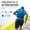 BlueField 12L High Capacity Hydration Backpack with 8 Pockets Lightweight Trailrunning Vest for Hiking, Cycling, Climbing,Camping (Black,SM) view 2