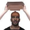 2PCS Wig Brown Caps Stretchy Nylon Skin Tone Wig Application Dark Brown Bald Cap,Latex Bald Cap Brown Skin with Hairnet for Women and Men view 2