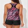 Aleumdr 3 Piece Tankini for Womens Swimsuits with Shorts Bathing Suits Tank Tops with Bra and Boyshorts Red Printed X-Large view 2