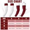 Coume 2 Pairs Double Arm Sleeves Football Drip Arm Sleeves for Football Basketball Baseball Volleyball(Maroon and White,M) view 2