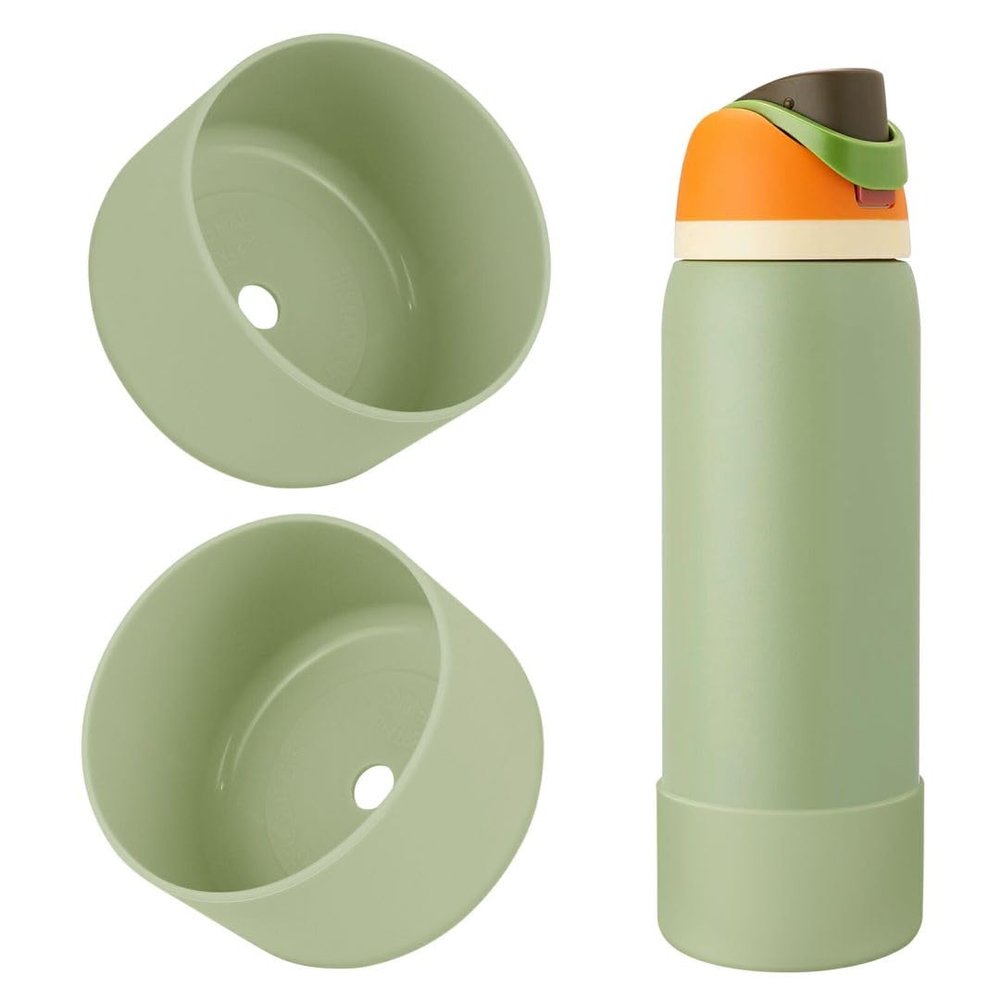 BKBY 2PCS Silicone Water Bottle Boot, Compatible with Owala 24oz 32oz 40oz, Protective Anti-Scratch & Anti-Dent No Noise Sleeve Cover for FreeSip/Twist/Flip Water Bottles (Camo Cool, 32oz)