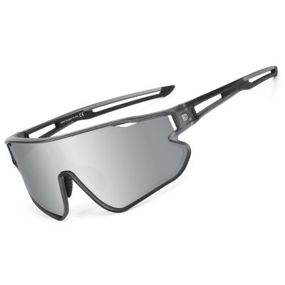 DUCO Sports Polarized Sunglasses for Men Women Running Sunglasses Fishing Cycling Baseball Glasses UV400 Protection DC0023 (Clear Grey Frame Revo Silver Lens)