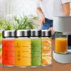 Olivego 10oz Juice Bottles - 6 Pack Wide Mouth Glass Bottles with Lids- BPA Free, Stainless Steel Lids for Juicing, Smoothies, Infused Water, Beverage Storage - Leakproof, Borosilicate, Clear view 3