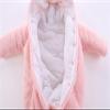 Baby Girls' Footed Jumpsuit Fluffy Fleece Hooded Romper Newborn Bear Snowsuit One-Piece Baby Boys' (Pink, 9-12 Months) view 2
