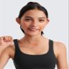 CRZ YOGA Girls Butterluxe U Back Sports Bra - Yoga Athletic Casual Tops Scoop Neck Padded Crop Kids Teen Black Small view 4