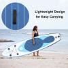 clinmday 130x 30Inch Inflatable Stand Up Paddle Board, Camouflage Print Adult Paddleboard, Single Layer PVC Paddle Board with Carry Bag, Hand Pump, Retractable Propeller, Removable Fin Blue view 4