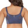 DotVol Women's Full Figure Front Closure Wirefree Jacquard Back Support Posture Bra(Grey Blue,36B) view 3