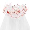 Beisto Halloween Headband with Veil Women Dead of the Dead Floral Headdress Scary Cosplay Party Accessories Props view 3