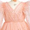 Baby Girl Wedding Flower Girl Dress Long Sleeve Glitters Ruffle Tulle Tutu Dress Birthday Dress Orange 5-6 Years view 4