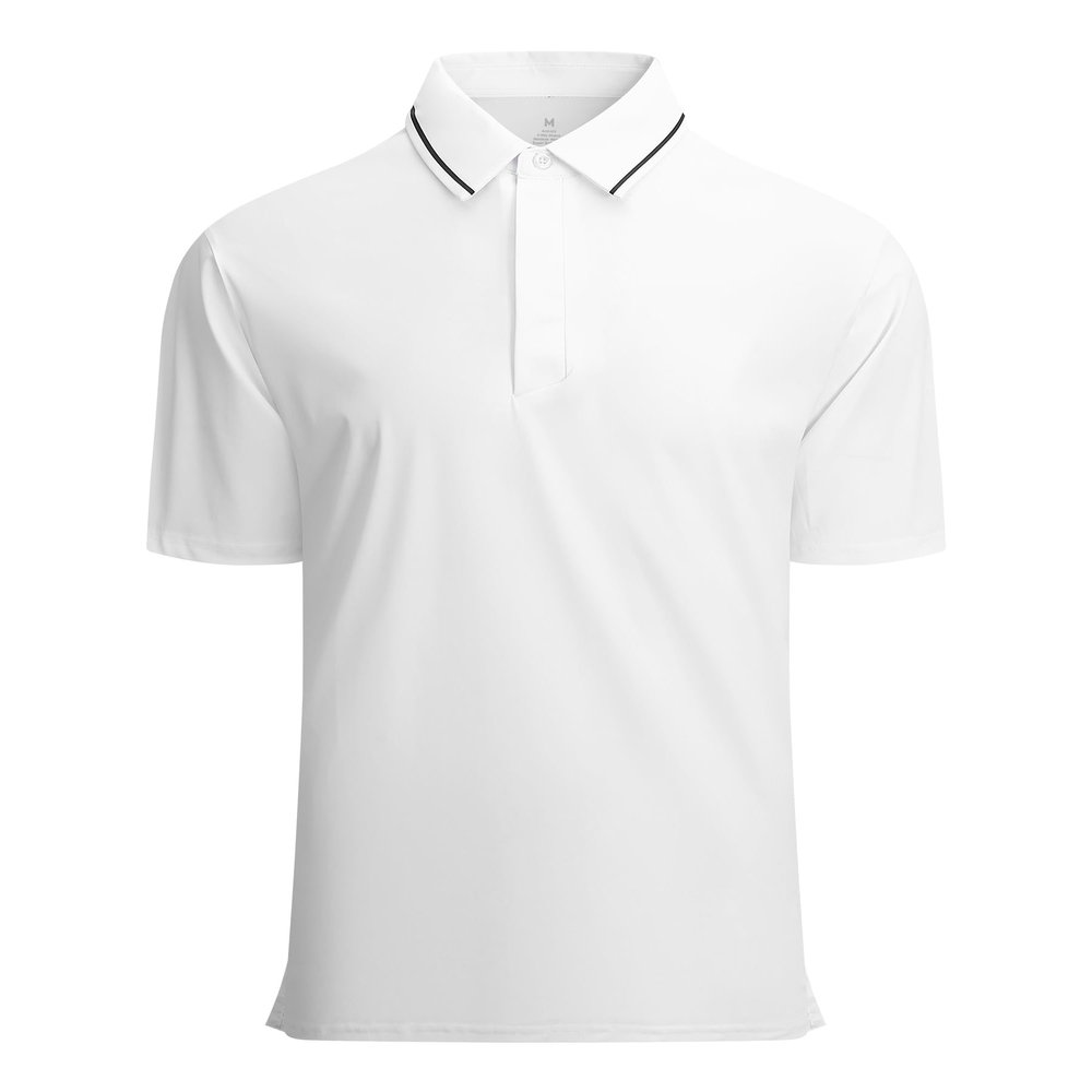 Alex Vando Mens Stain Resistant Polo Shirt Short Sleeve Soild Stretch Performance Work Polo Shirts for Men,White,XL