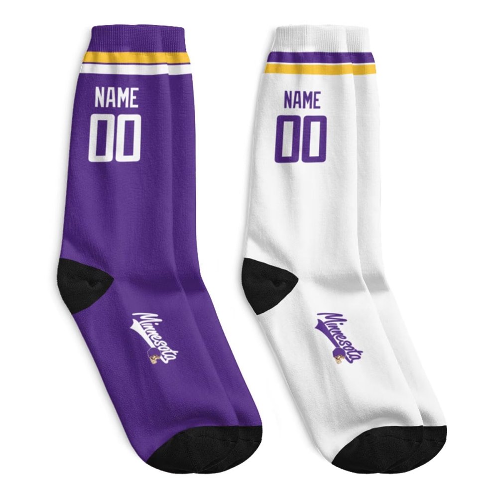 ANTKING Minnesota Socks for Men Women Youth Gifts Custom Personalized Name and Number Socks