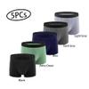 5PC Men's Boxer Briefs, Hip-Lifting & Body-Shaping Briefs, Sports Quick-Drying Breathable Silk Solid Short Briefs (US, Alpha, XX-Large, Regular, Regular, (5PC)-Black+Green+Blue+Dark Gray+Light Gray) view 2