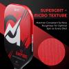 A11N Empire Edgeless Pickleball Paddle  Carbon Fiber Paddle with Longer Handle Design for Double-Handed Backhand & SuperGrit Surface Texture Technology, PowerMax  Elongated Shape, Red view 3