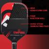 A11N Empire Edgeless Pickleball Paddle  Carbon Fiber Paddle with Longer Handle Design for Double-Handed Backhand & SuperGrit Surface Texture Technology, PowerMax  Elongated Shape, Red view 4