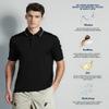 Alex Vando Mens Stain Resistant Polo Shirt Short Sleeve Soild Stretch Performance Work Polo Shirts for Men,Black,S view 3