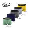 5PC Men's Boxer Briefs, Hip-Lifting & Body-Shaping Briefs, Sports Quick-Drying Breathable Silk Solid Short Briefs (US, Alpha, Small, Regular, Regular, (5PC)-Green+Blue+Dark Gray+Light Gray+Yellow) view 2