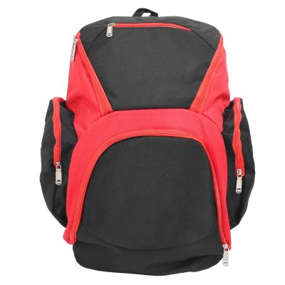 PerGar Basketball Backpack, Black Red Multifunctional Basketball Backpack, Large Capacity with Multiple Storage Pockets Youth Soccer Bag, for Soccer Volleyball