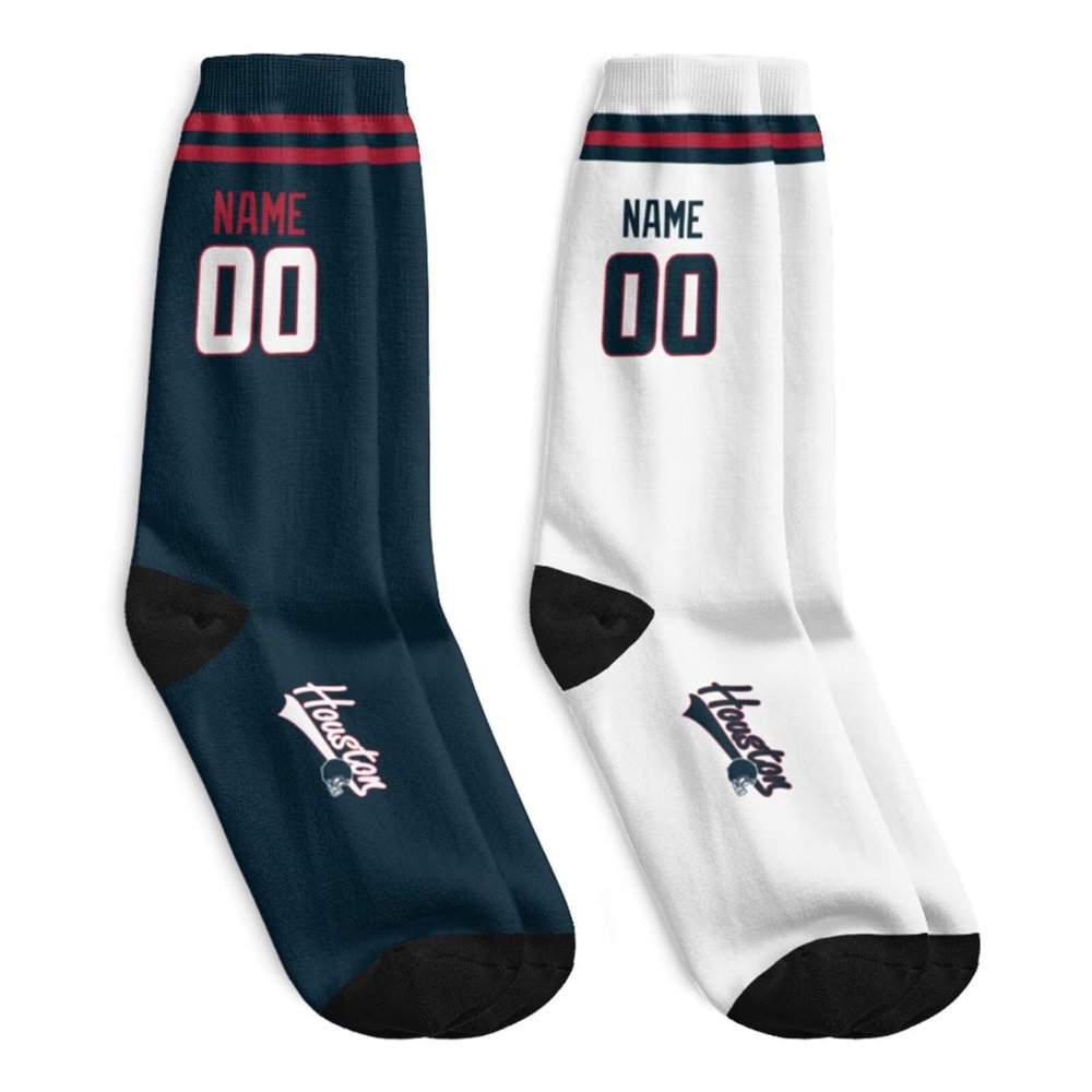 ANTKING Houston Socks for Men Women Youth Gifts Custom Personalized Name and Number Socks
