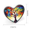 Personalized Button Badge,Colorful Tree of Life Print Memorial Pin,heart Pin Brooches for Clothing Bags Jackets Accessories view 2