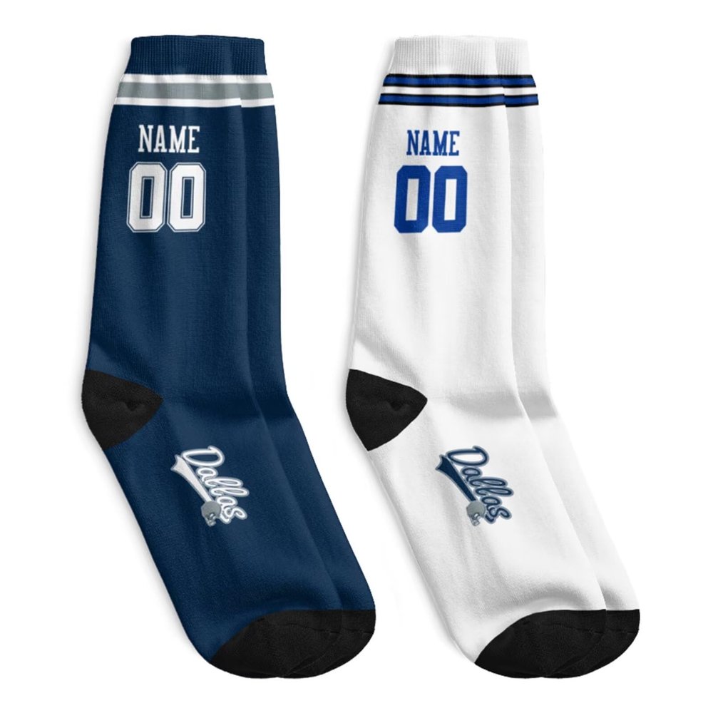 ANTKING Dallas Socks for Men Women Youth Gifts Custom Personalized Name and Number Socks