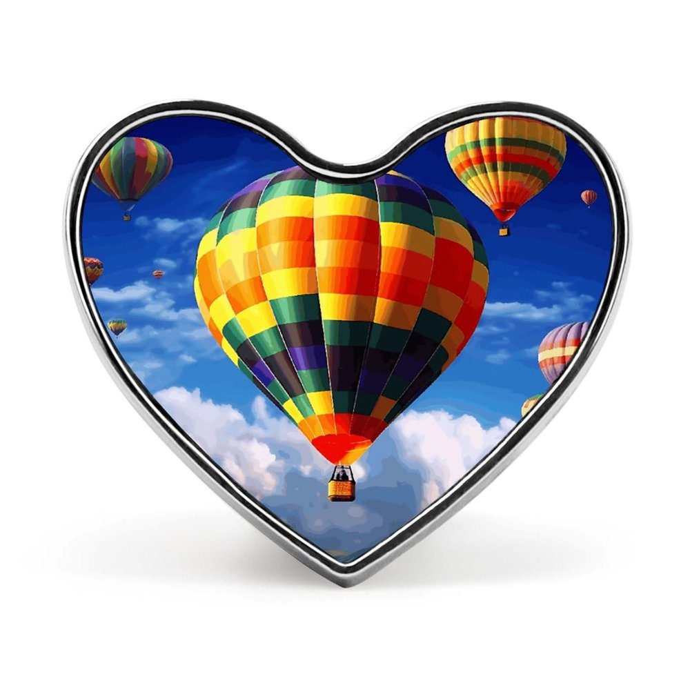 Personalized Button Badge,Hot Air Balloons Print Memorial Pin,heart Pin Brooches for Clothing Bags Jackets Accessories