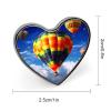 Personalized Button Badge,Hot Air Balloons Print Memorial Pin,heart Pin Brooches for Clothing Bags Jackets Accessories view 2