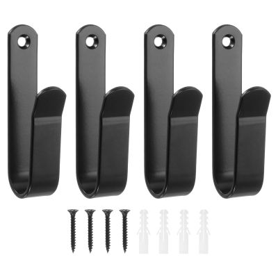 uxcell 4Pcs Snowboard Wall Mount Clips, 20x99mm Horizontal Snowboard Wall Rack Hanger Holders, Storage Skateboard Wall Mount Display Rack for Hanging, Black