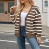 Bsubseach Striped Cropped Cardigan Sweater for Women Lightweight Jacket Trendy Fall Outfits Spring Clothes Sweatshirts view 3