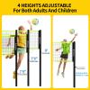20FT Outdoor Volleyball Net Set System for Backyard Beach with Anti-Sagging Net, Iron Adjustable Height Poles, Soft PU Volleyball and Pump, Carry Bag - Instant Set Up & Durable (Black and Green) view 3