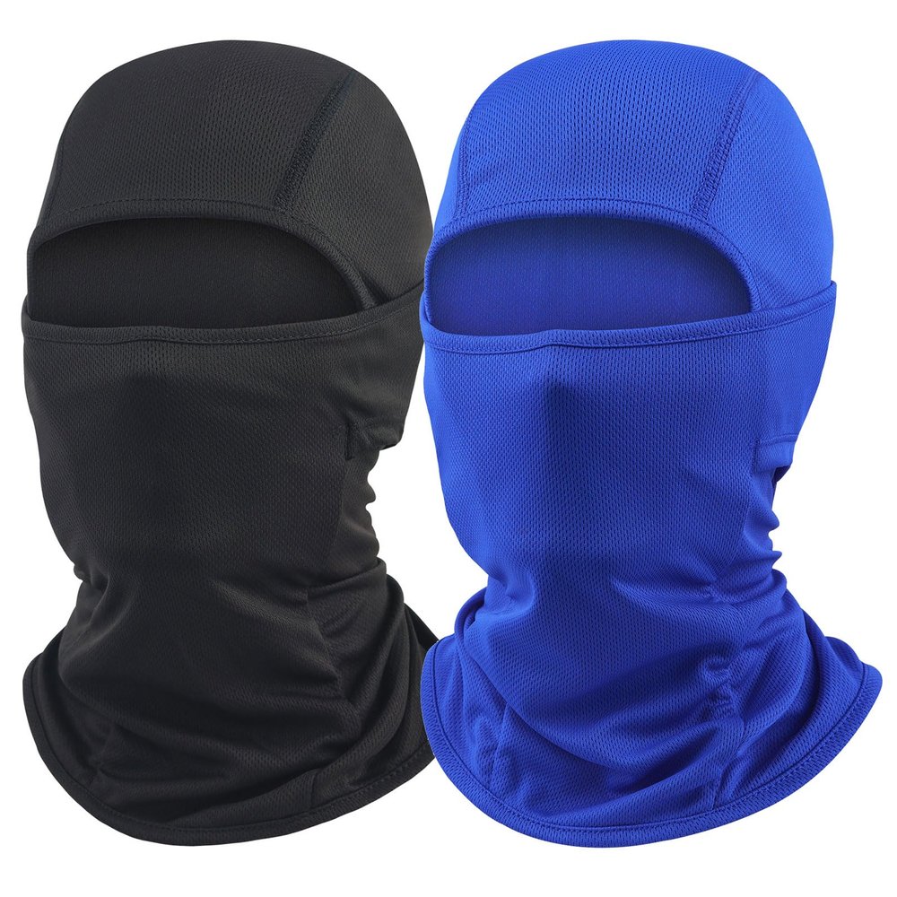 Blue Balaclava Black Ski Mask 2 Pack Full Face Mask Men Shiesty Ski Mask for Men Women Motorcycle Summer Face Cover Sun UV Protection Football Snowboarding