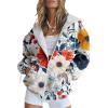 Bengbobar Women's Trendy Floral Printing Hoodie Jacket Zip Up Long Sleeve Sweatshirts Fall Coats for Women 2024 With Pockets,17-Floral,M