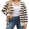 Bsubseach Striped Cropped Cardigan Sweater for Women Lightweight Jacket Trendy Fall Outfits Spring Clothes Sweatshirts view 1