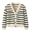 Bsubseach Striped Cropped Cardigan Sweater for Women Lightweight Jacket Trendy Fall Outfits Spring Clothes Sweatshirts view 3