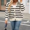 Bsubseach Striped Cropped Cardigan Sweater for Women Lightweight Jacket Trendy Fall Outfits Spring Clothes Sweatshirts view 4