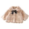 Baby Girl Winter Faux Fur Coat Fuzzy Cute Warm Cape Jacket Cloak Overcoat Thick Outwear Furry (Khaki, 3-4 Years) view 1