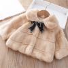 Baby Girl Winter Faux Fur Coat Fuzzy Cute Warm Cape Jacket Cloak Overcoat Thick Outwear Furry (Khaki, 3-4 Years) view 2