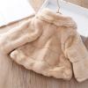 Baby Girl Winter Faux Fur Coat Fuzzy Cute Warm Cape Jacket Cloak Overcoat Thick Outwear Furry (Khaki, 3-4 Years) view 3