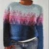 DMOYALA Women's Fair Isle Sweater Tree Purple Long Sleeve Boat Neck Lightweight Cropped Pullover Tops 2024 Fall Fashion Vintage Casual Fit Knitted Sweater Tops for Winter Christmas view 2
