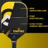 A11N Empire Edgeless Pickleball Paddle  Carbon Fiber Paddle with Longer Handle Design for Double-Handed Backhand & SuperGrit Surface Texture Technology, PowerMax  Elongated Shape, Yellow view 4