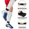 4pcs Football Shin Guard Straps, Black White Soccer Shin Fixed Ankle Straps Polyester Yarn Elastic Football Shin Guard Holders Sleeves for Kicking Ball Cycling Running view 4