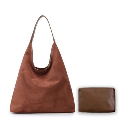 MAOILY Brown Suede Bags for Women 2024 New Brown Suedes Tote Bag for Women Suedes Bag Browns Suede Purse Bag (Brown)