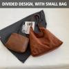 MAOILY Brown Suede Bags for Women 2024 New Brown Suedes Tote Bag for Women Suedes Bag Browns Suede Purse Bag (Brown) view 3